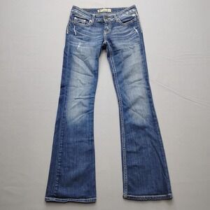 BKE Sabrina Bootcut Jeans Womens 24 Distressed Low Rise Medium Wash BWX2829A